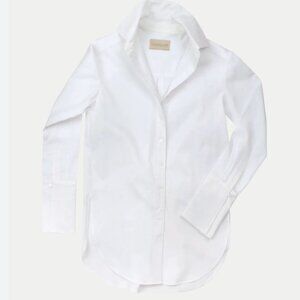 Classic Six New York Donna Button-Down Shirt in White Long Sleeve